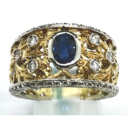 anello oro, zaffiro e diamanti EURO 860