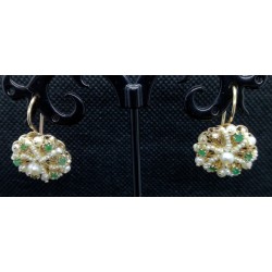 orecchini in oro, perle e smeraldi EURO 370