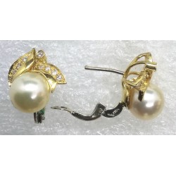 orecchini in oro, perle e diamanti EURO 730