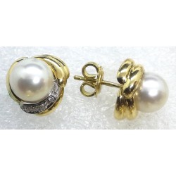 orecchini in oro, perle e diamanti EURO 810