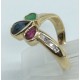 anello oro con brillanti, rubino, zaffiro e smeraldo EURO 630