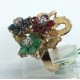 anello oro con brillanti, smeraldi, zaffiri e rubini EURO 590
