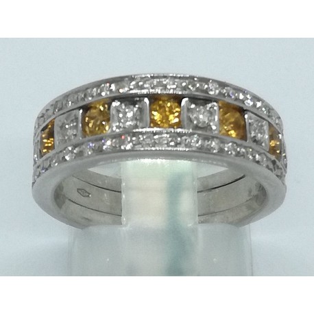 anello oro con diamanti e quarzo citrino EURO 850
