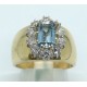 anello oro con brillanti e acqua marina  EURO 1900