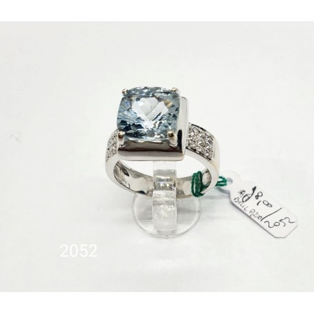 Anello oro diamanti e acquamarina Euro 1080