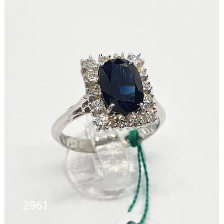 Anello oro diamanti e zaffiro blu Euro 800
