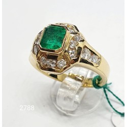 Anello oro diamanti e smeraldo Euro 1360