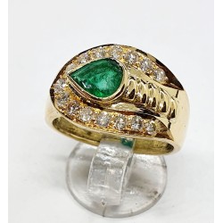 Anello oro diamanti e smeraldo Euro 740