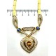 Parure in oro giallo 18 KT con diamanti e zaffiri blu e gialli