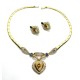 Parure in oro giallo 18 KT con diamanti e zaffiri blu e gialli
