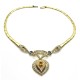 Parure in oro giallo 18 KT con diamanti e zaffiri blu e gialli