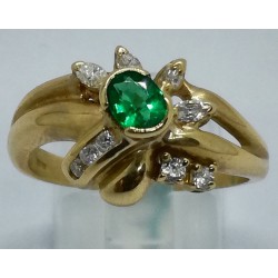 anello oro, smeraldo e brillanti EURO 800