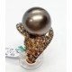 Anello oro diamanti fancy e perla di Thaiti Euro 4000