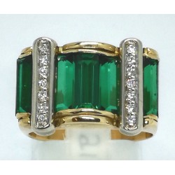 anello oro con smeraldi e brilantini EURO 650