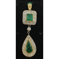 Ciondolo oro 18KT diamanti e smeraldi Euro 910