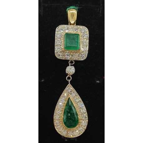 Ciondolo oro 18KT diamanti e smeraldi Euro 970