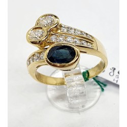 Anello oro diamanti e zaffiro blu Euro 1040