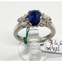 Anello oro diamanti e zaffiro blu Euro  630