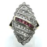 anello oro 14kt, argento, diamanti, rubini EURO 1050