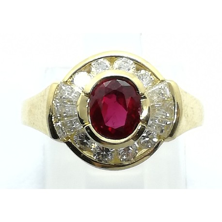 anello oro, diamanti e rubino EURO 1500