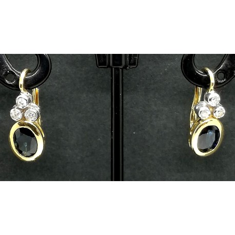 orecchini in oro diamanti e zaffiri EURO 920