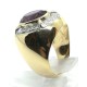 anello oro, diamanti e pietra viola prezzo su richiesta