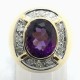 anello oro, diamanti e pietra viola prezzo su richiesta