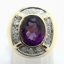 anello oro, diamanti e pietra viola prezzo su richiesta