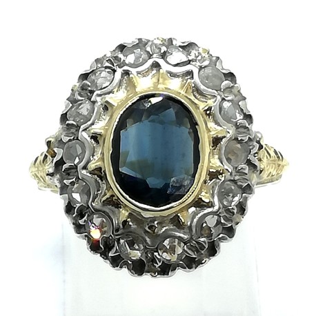 anello oro zaffiro e diamanti prezzo su richiesta