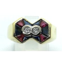 anello in oro con zaffiri, rubini e diamanti EURO 1760