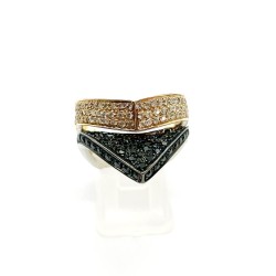 Anello in oro con diamanti bianchi e neri EURO 3500