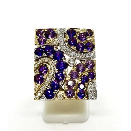 Anello in oro con ametiste e diamanti EURO 2500