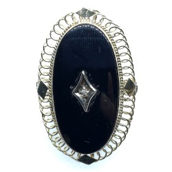 anello oro 14kt con onice e diamante prezzo su richiesta
