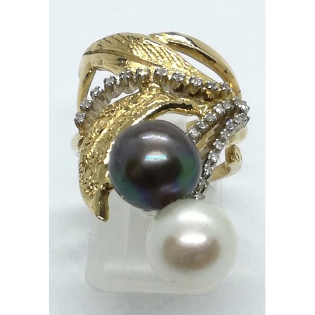 anello oro, diamanti e perle EURO 1400