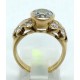 Anello oro, diamanti e acqua marina EURO 1970
