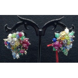 orecchini oro con perle, zaffiri, smeraldi e rubini EURO 600