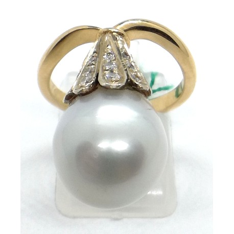 Anello oro, diamanti e perla EURO 1200