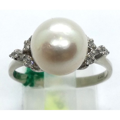 Anello oro, perla e diamanti EURO 440