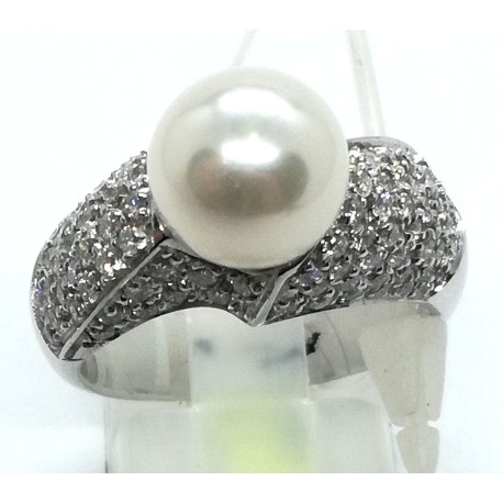 Anello oro, diamanti e perla EURO 2100