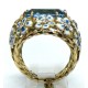 anello oro, diamanti, acqua marina e smalti EURO 3750