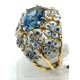 anello oro, diamanti, acqua marina e smalti EURO 3750