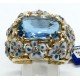 anello oro, diamanti, acqua marina e smalti EURO 3750