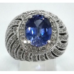 Anello oro diamanti e zaffiri blu EURO 1290