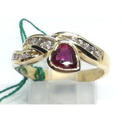 anello oro, diamanti e rubino EURO 580