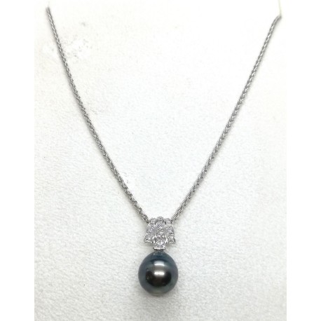 catena in oro con perla e diamamanti EURO 795