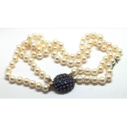 collana in oro, perle e zaffiri EURO 670