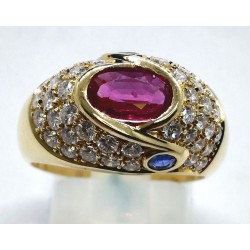 anello oro, rubino, zaffiri e diamanti EURO 1400